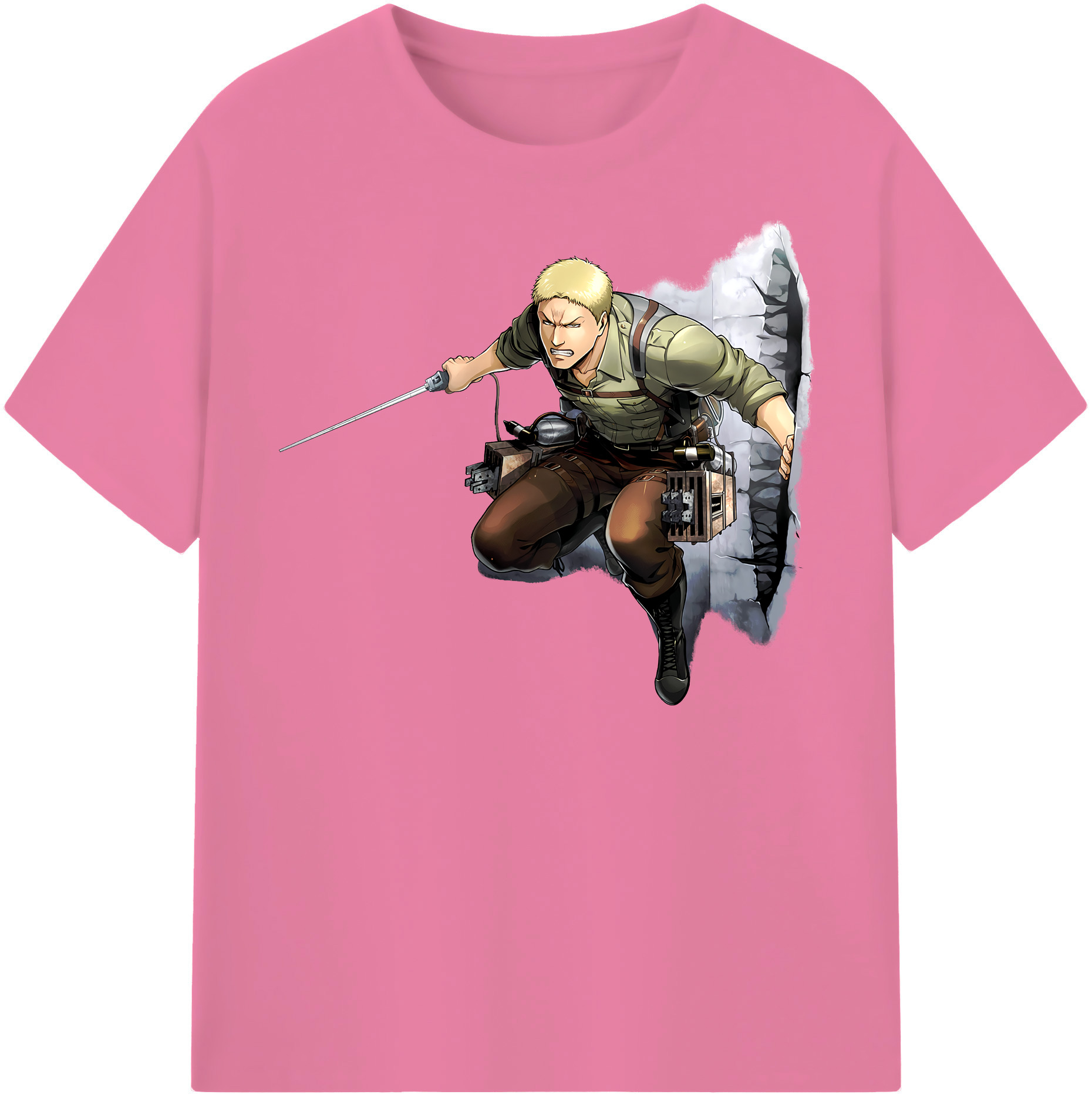 （画像用） 進撃の巨人 ライナー・ブラウン Attack on Titan Reiner Braun 綿100％半袖Tシャツ（フロントプリント）